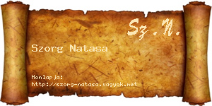 Szorg Natasa névjegykártya